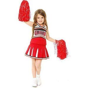 Charades Girls’ Glee Club Cheerleader Youth Costume, X-Small (4-6x) Red White